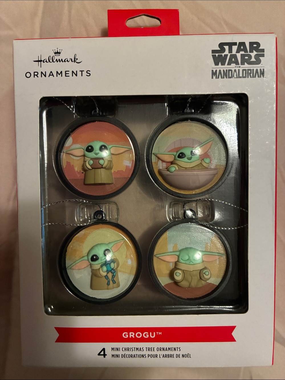 Hallmark Star Wars Mandalorian Grogu Mini Hanging Tree Ornaments Set 4